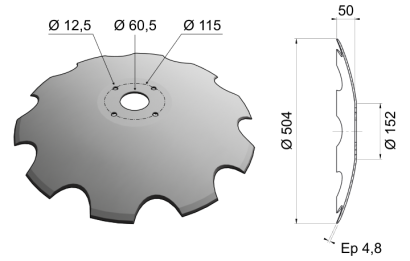 Concave Disc Blade Flat Center 504x4.8 D20 0001