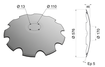 Concave Disc Blade Flat Center 576x5 D23 0001