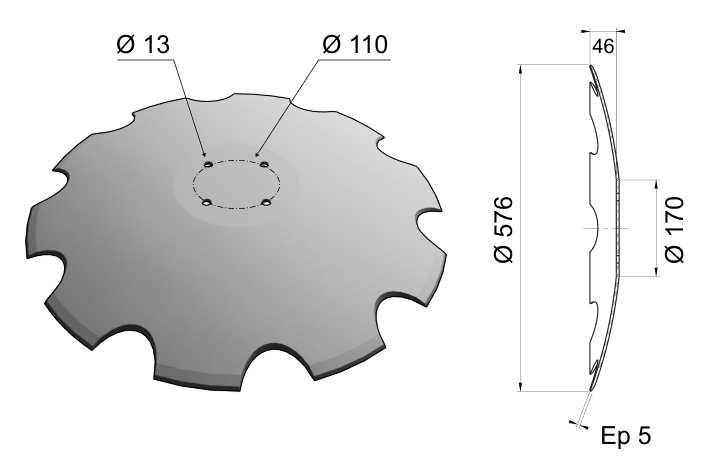 Concave Disc Blade Flat Center 576x5 D23 0001