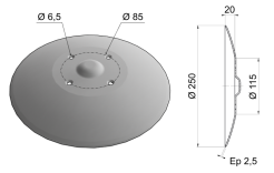 Concave Disc Blade Raised Center 250x2.5 D10 0001