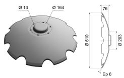 Concave Disc Blade Raised Center 610x6 D24 0021