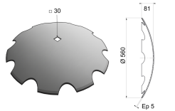 Concave Notch Disc Blade 560x5 D22 0005