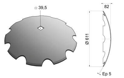 Concave Notch Disc Blade 611x5 D24 0024