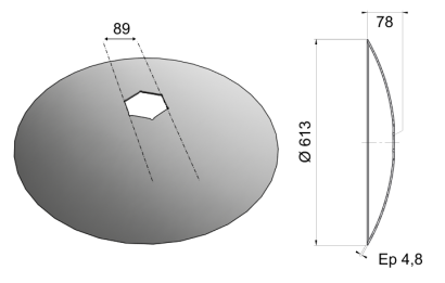 Concave Plain Disc Blade 613x4.8 D24 0031