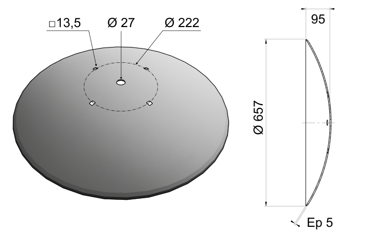 Concave Plain Disc Blade 657x5 D26 0001