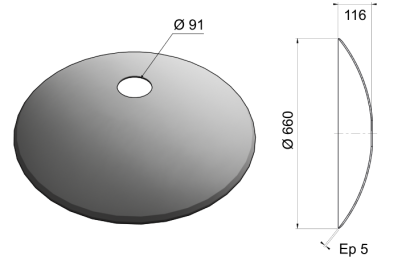 Concave Plain Disc Blade 660x5 D26 0008