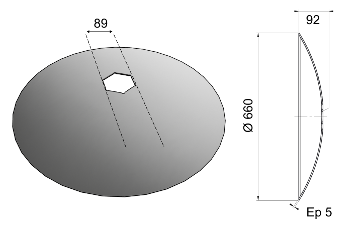 Concave Plain Disc Blade 660x5 D26 0011