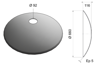 Concave Plain Disc Blade 660x5 D26 0012