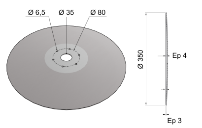 Conical Disc Blade 350x3 D14 0001