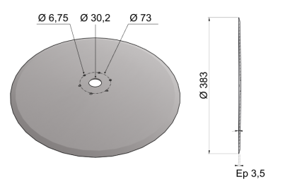 Conical Disc Blade 383x3.5 D15 0003