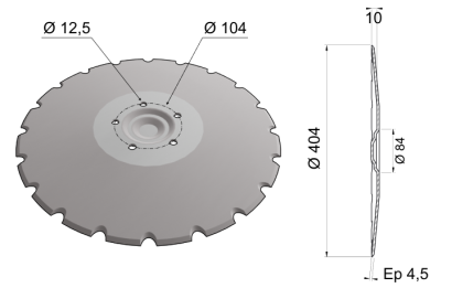 Conical Disc Blade 404x4.5 D16 0001