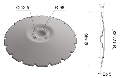 Conical Disc Blade 446x5 D18 0001