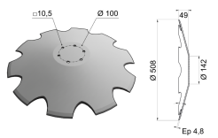 Conical Disc Blade 508x4.8 D20 0002