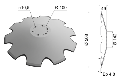 Conical Disc Blade 508x4.8 D20 0002