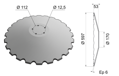 Conical Disc Blade 597x6 D24 0001