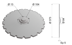 Flat Coulter Blade Raised Center 373x5 C15 0001
