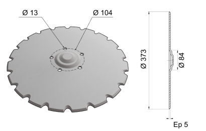 Flat Coulter Blade Raised Center 373x5 C15 0001