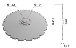 Flat Coulter Blade Raised Center 405x5 C16 0003