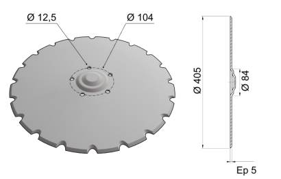 Flat Coulter Blade Raised Center 405x5 C16 0003
