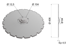 Flat Coulter Blade Raised Center 406x4.5 C16 0004