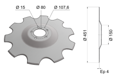 Flat Coulter Blade Raised Center 451x4 C18 0001