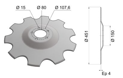 Flat Coulter Blade Raised Center 451x4 C18 0001