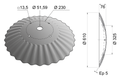Razor Disc Blade CT 610x5 D24 0011