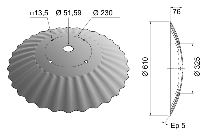 Razor Disc Blade CT 610x5 D24 0011