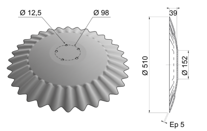 Razor Disc Blade VT 510x5 D20 0016