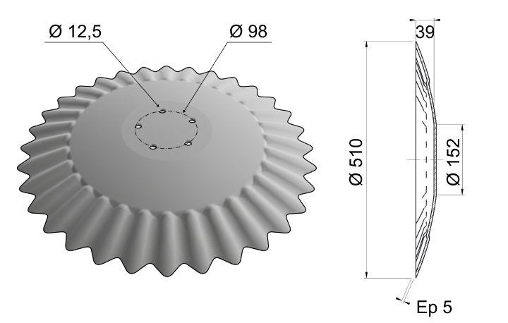 Razor Disc Blade VT 510x5 D20 0016