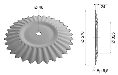 Razor Disc Blade VT 570x6.5 D22 0016