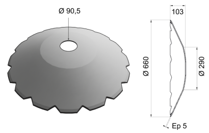 V Cut Disc Blade 660x5 D26 0020