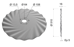 Turbo Coulter Blade 510x5 C20 0010