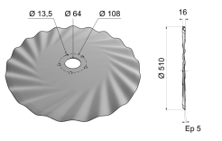 Turbo Coulter Blade 510x5 C20 0014